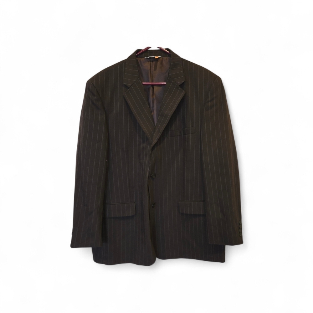 Men's Classic Black Pinstripe Blazer Sports Coat  45r